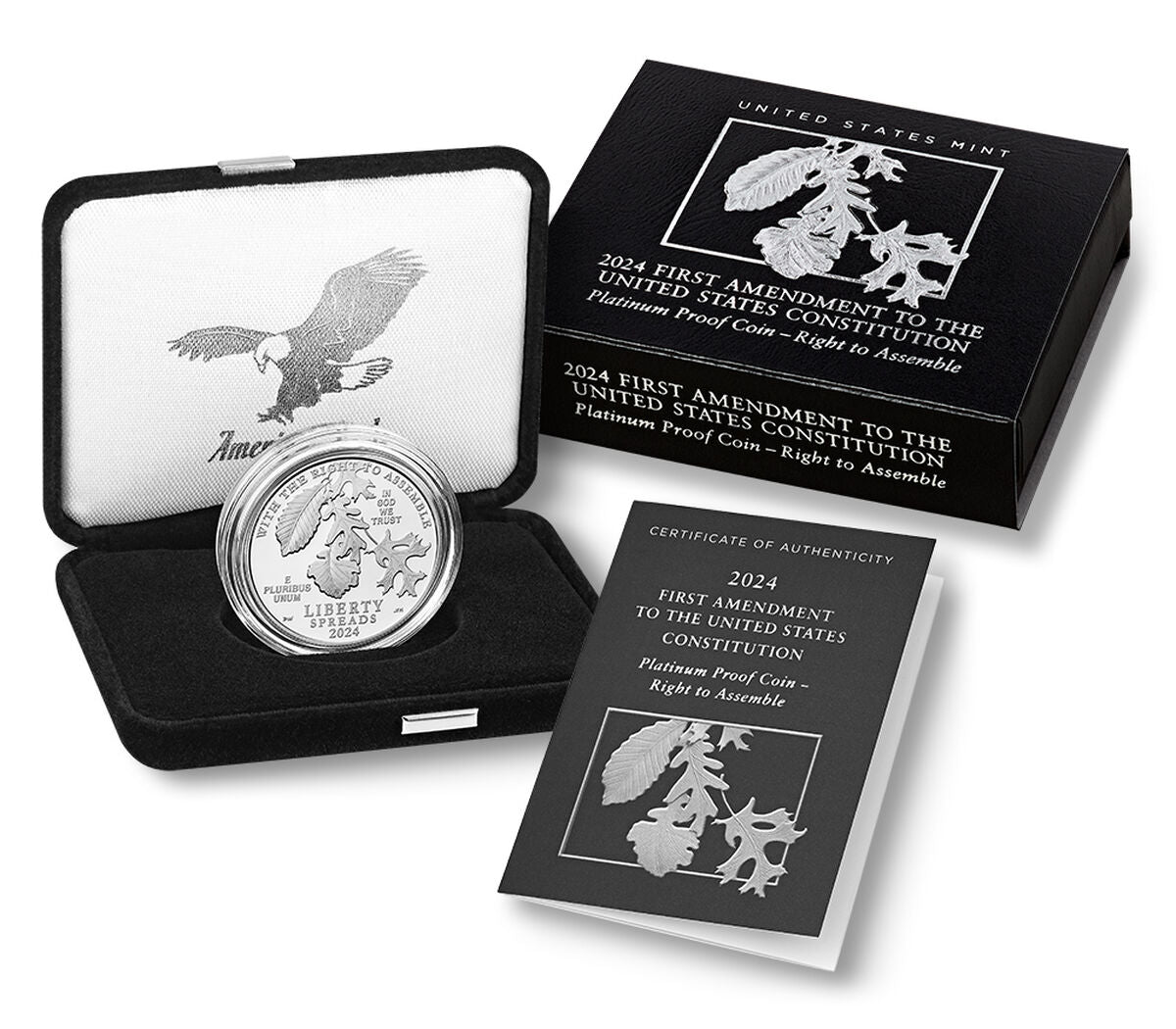 First Amendment to the United States Constitution 2024 Platinum Coin - Right to Assemble