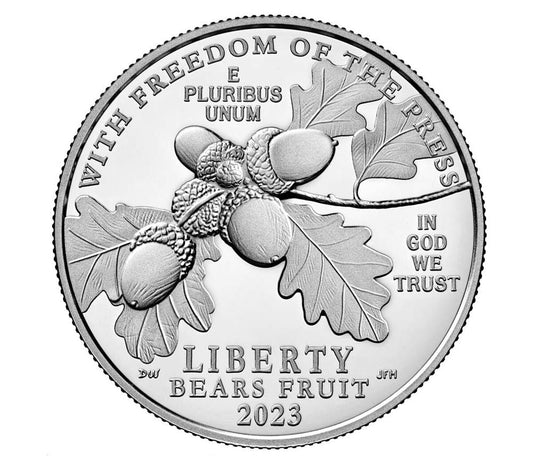 First Amendment to the United States Constitution 2023 Platinum Coin - Freedom of the Press