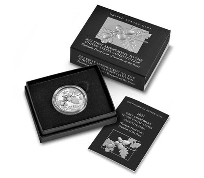First Amendment to the United States Constitution 2023 Platinum Coin - Freedom of the Press