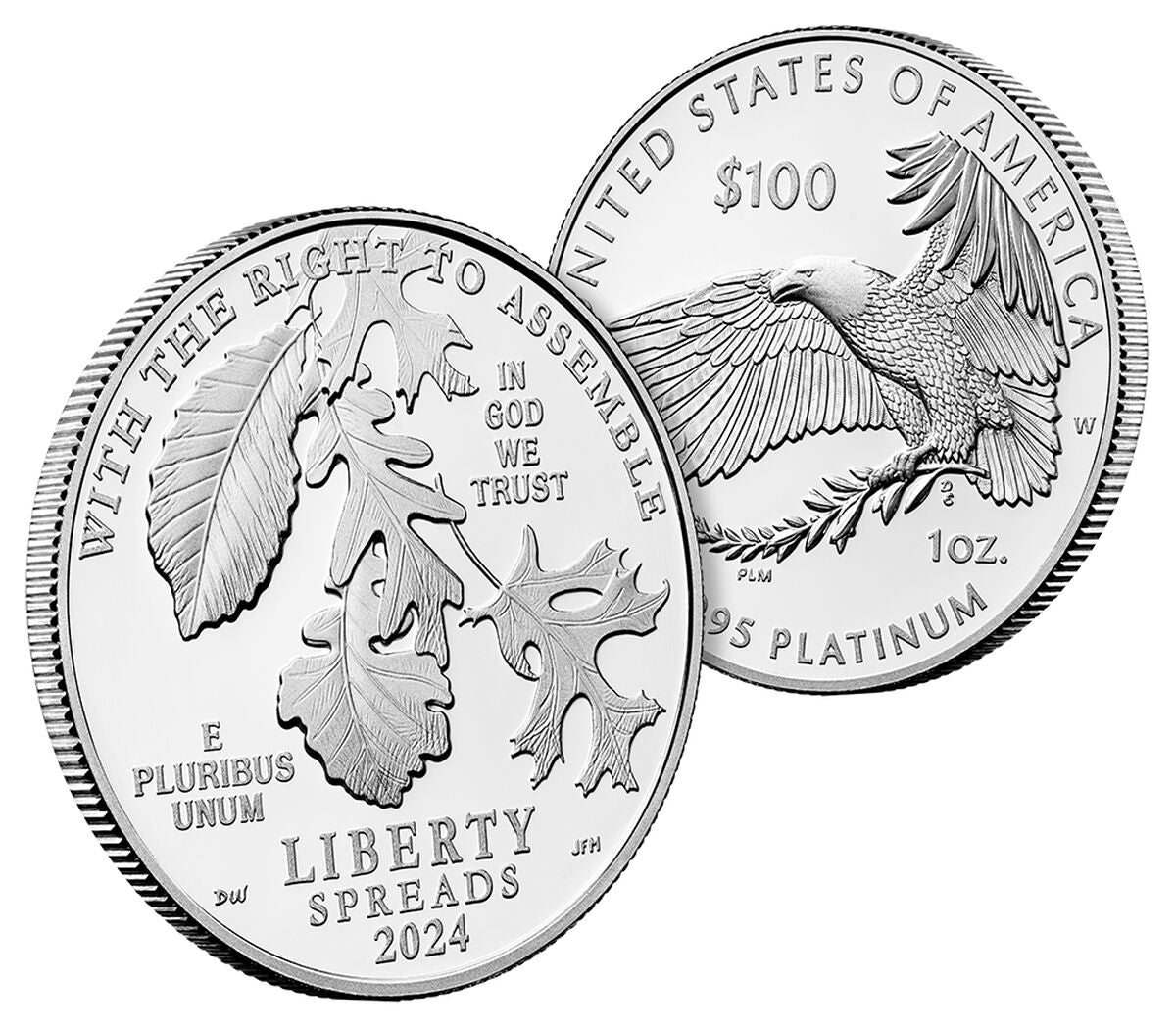 First Amendment to the United States Constitution 2024 Platinum Coin - Right to Assemble
