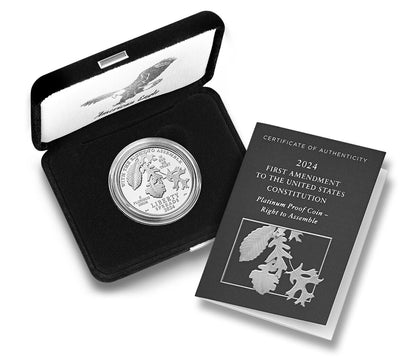First Amendment to the United States Constitution 2024 Platinum Coin - Right to Assemble